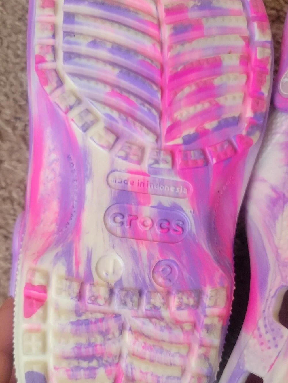 CROCS Kids Marble Swirl Clogs - Pink & Purple